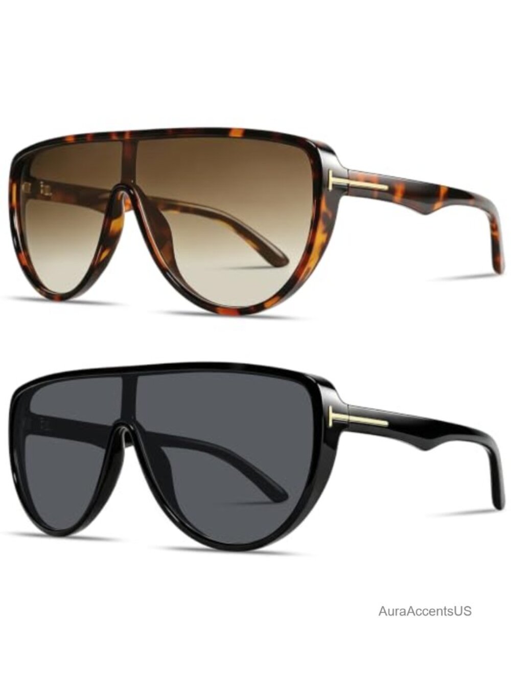 Oversized Aviator Sunglasses Retro Pilot UV400 Women's Eyewear